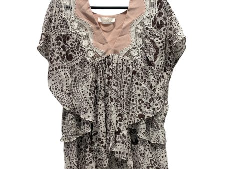 Chloe Blouse Floral Pattern Cotton WHT  on Sale