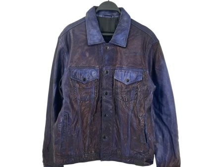 DIESEL L-NHILL Leather Jkt L Purple Lambskin Hot on Sale