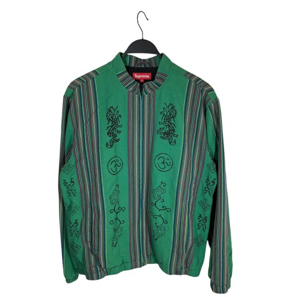 Supreme Jacket M Cotton GRN Stripe Striped Batik on Sale