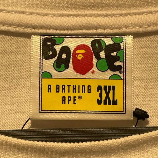 A BATHING APE T-Shirt XXXL Cotton WHT Graphic  Online now