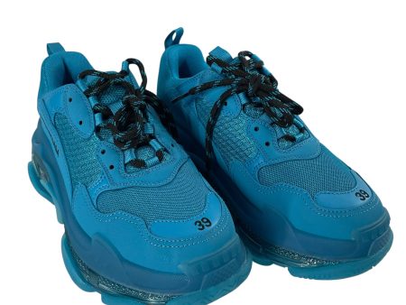 BALENCIAGA Low-Sneakers EU 39 Polyester BLU TRIPLE S   CLEAR SOLE Online now