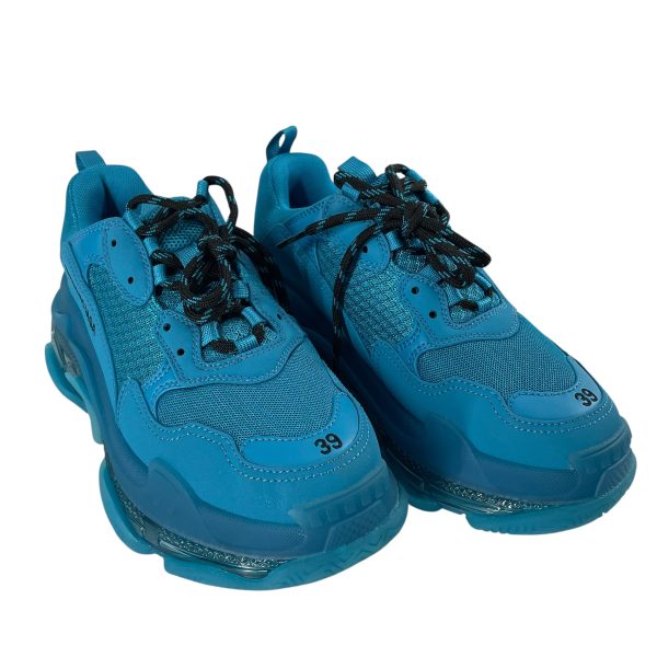 BALENCIAGA Low-Sneakers EU 39 Polyester BLU TRIPLE S   CLEAR SOLE Online now