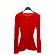 PROENZA SCHOULER LS Blouse 0 RED proenza 3 ring top For Sale