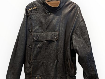 Douglas Leather Jkt XXL Leather BRW Vintage The Douglas Button on Sale