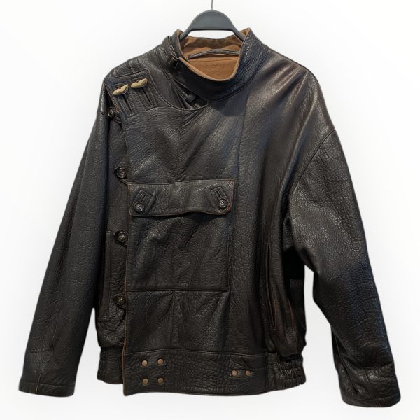 Douglas Leather Jkt XXL Leather BRW Vintage The Douglas Button on Sale