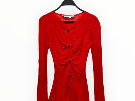 PROENZA SCHOULER LS Blouse 0 RED proenza 3 ring top For Sale