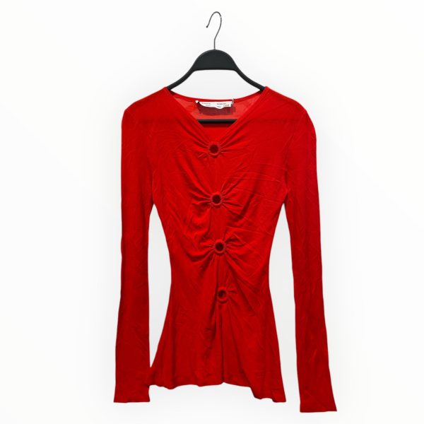 PROENZA SCHOULER LS Blouse 0 RED proenza 3 ring top For Sale