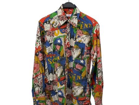 ERL LS Blouse M All Over Print Cotton MLT COMIC BOOK SHIRT Fashion