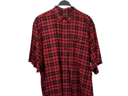 BALENCIAGA Shirt 41 Cotton RED Plaid  on Sale