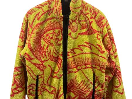 STUSSY Jacket S Polyester YLW Graphic DRAGON SHERPA on Sale