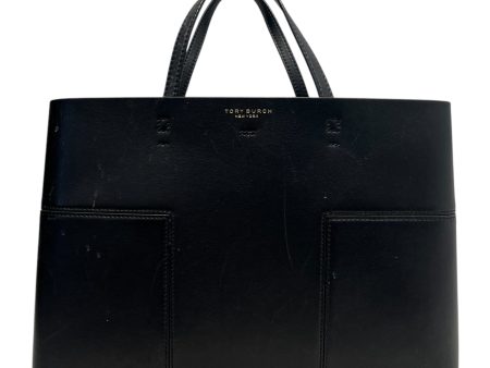 TORY BURCH Bag Leather BLK block tote Discount