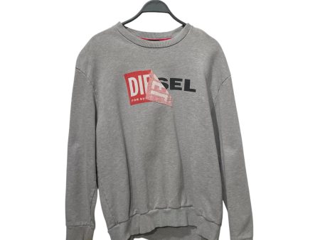 DIESEL Sweatshirt L Graphic Cotton GRY PEEL OFF LOGO on Sale