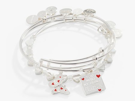 You Make My Heart Flutter  Charm Bangle, Set of 3 Supply