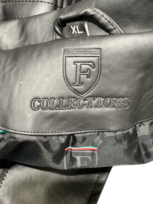 F COLLECTIONS Leather Jkt XL Leather BLK  Fashion