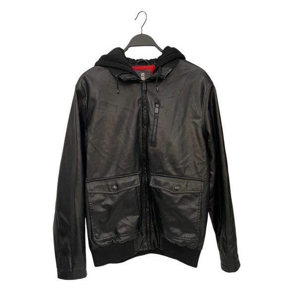 jeans by buffalo Leather Jkt L Faux Leather BLK hoodie leather jacket Online Sale