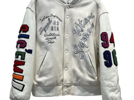 Supreme Jacket L Wool WHT All Over Print  on Sale