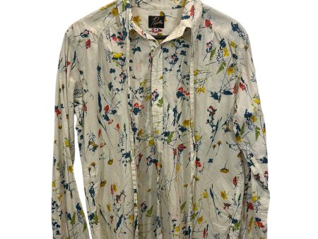 Needles LS Shirt M Yellow Cotton Floral Pattern  Online Sale