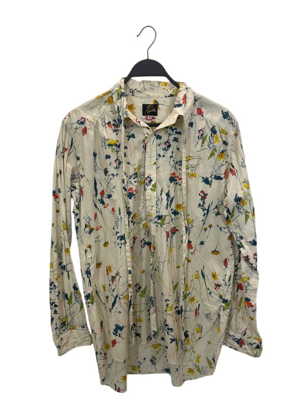 Needles LS Shirt M Yellow Cotton Floral Pattern  Online Sale