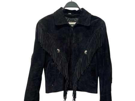 Wilson Leather Jkt 38 Suede BLK Tassels Fashion