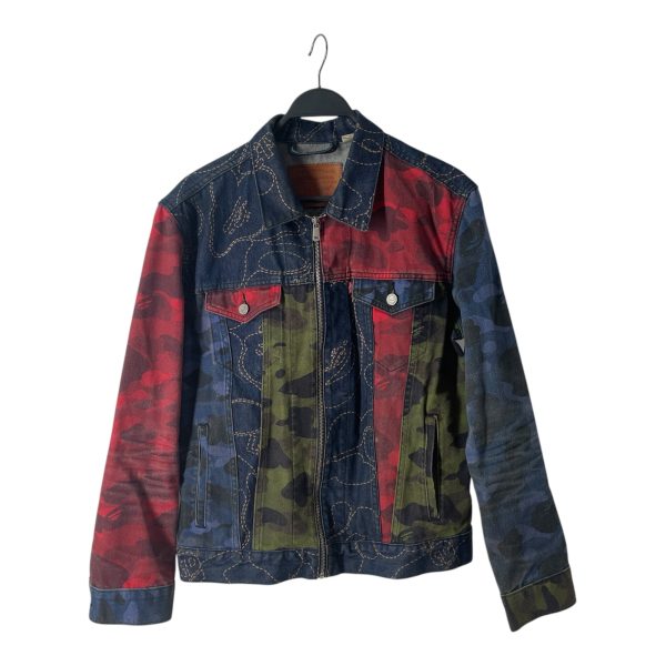 Levi s BAPE STA! Jacket M Denim BLU Camouflage RED GREEN camo denim jckt Online Hot Sale