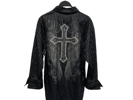 ALEXITO LS Shirt M BLK Stripe grunge cross For Discount