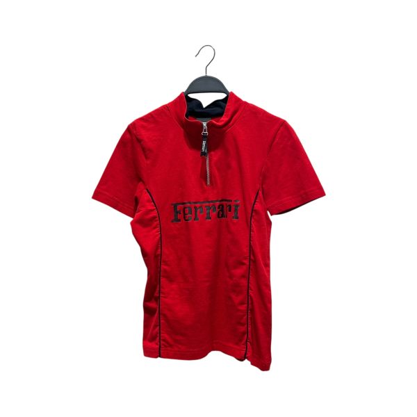 Ferrari SS Blouse S Graphic Cotton RED black 3 4 zip Online Hot Sale