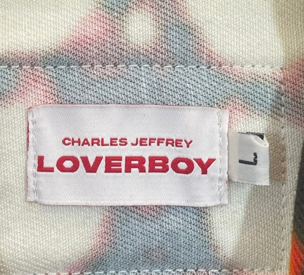 CHARLES JEFFREY LOVERBOY Denim Jkt L Denim YEL Graphic ARTWORK ABSTRACT PRINT  RED BL Discount