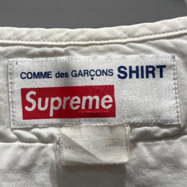 Supreme COMME des GARCONS SHIRT Shirt S Cotton WHT  BASEBALL BUTTON UP SHIRT Hot on Sale