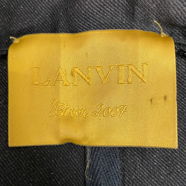 LANVIN en Bleu Jacket XS Wool BLK CROPPED CLIP BUTTON CLIPPS Cheap