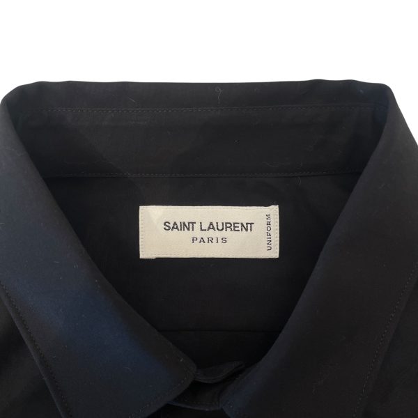 SAINT LAURENT LS Shirt 42 Cotton BLK  Fashion