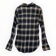 R13 Flannel Shirt L Plaid Cotton GRY r13 blk grey flannel For Discount