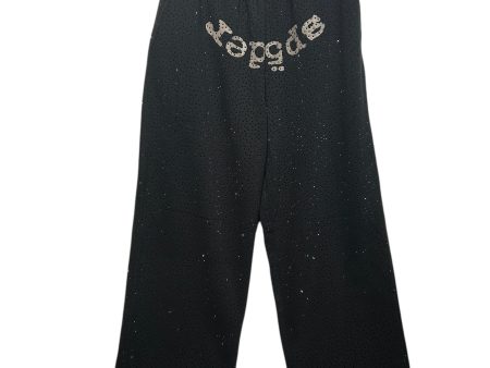 Sp5der Pants L Cotton BLK Graphic Rhinestone Sweatpants For Discount