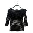 RALPH LAUREN LS Blouse S Stripe Silk BLK  For Cheap