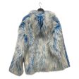 adidas Jacket M Faux Fur BLU BLU WHT FUZZY HOODIE Online Hot Sale