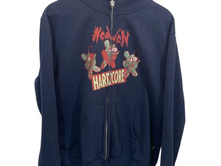 Heaven By Marc Jacobs Zip Up Hoodie L Graphic Cotton NVY HARDCORE Sale