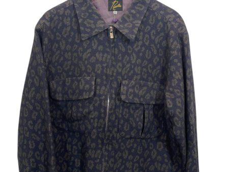 Needles Jacket XS Wool NVY Animal Pattern LEOPARD CARGO JACKET Hot on Sale