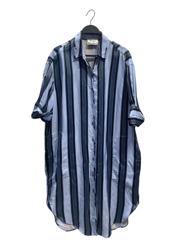 Acne Studios SS Shirt 32 Stripe BLU long shirt For Discount