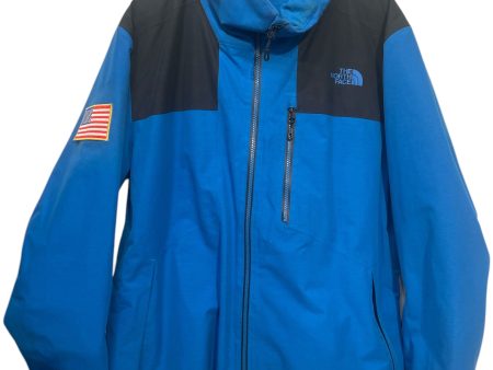 THE NORTH FACE Jacket XL Nylon BLU American Flag Patch On Sleeve Discount