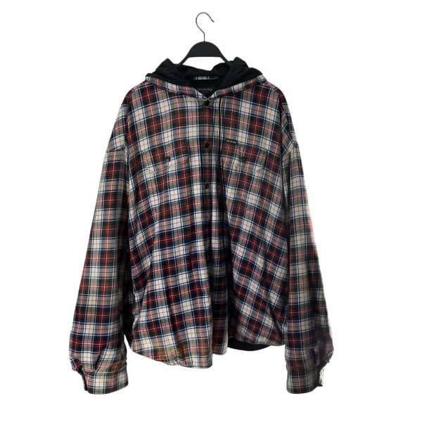 BALENCIAGA Jacket M Cotton RED Plaid FLANNEL CHECK Cheap