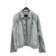 WE11DONE Denim Jkt L Denim BLU Animal Pattern cheetah sky blue denim jacket Discount