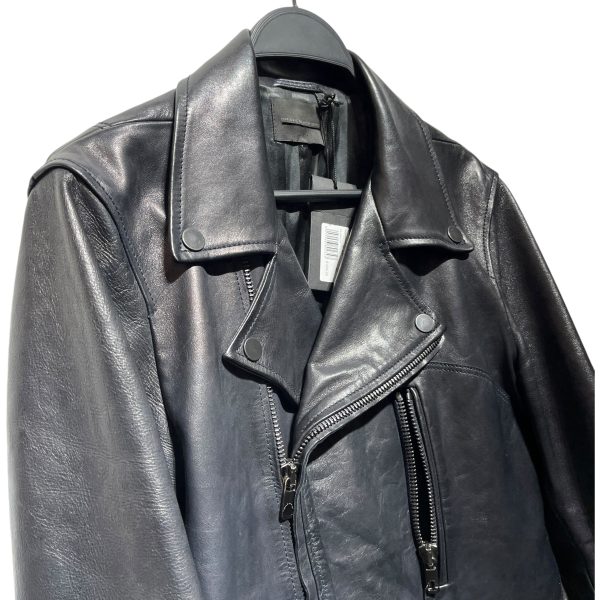 DIESEL BLACKGOLD Leather Jkt 46 Leather BLK LYBELLO COWHIDE For Sale