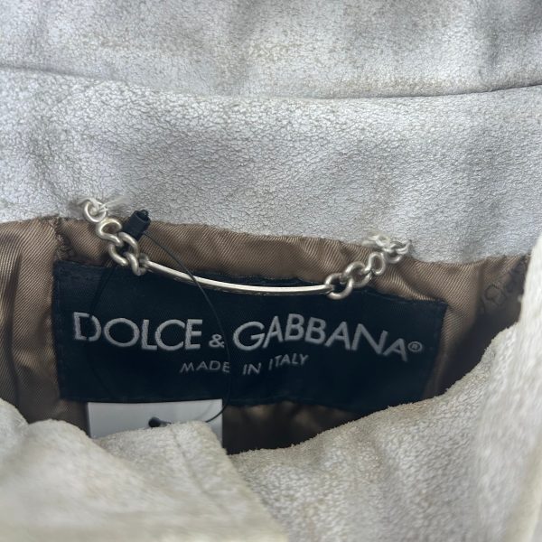 DOLCE&GABBANA Leather Jkt 46 White Cowhide 00’s Cheap