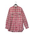 RRL LS Blouse L Plaid Cotton PNK  For Sale