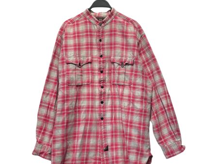 RRL LS Blouse L Plaid Cotton PNK  For Sale