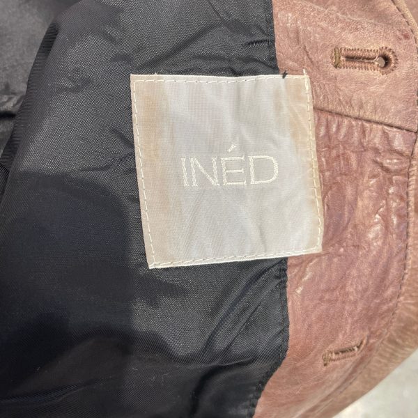 INED Leather Jkt S Leather BRW vintage Hot on Sale