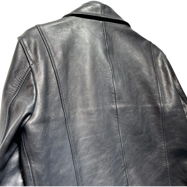 DIESEL BLACKGOLD Leather Jkt 46 Leather BLK LYBELLO COWHIDE For Sale