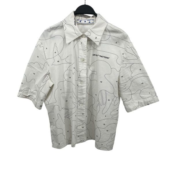 OFF-WHITE Shirt 40 Cotton WHT All Over Print PAINT BY NUMBERS For Sale