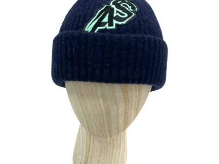 Acne Studios Beanie Graphic Cotton NVY  AS  LOGO Discount