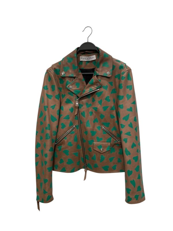 JW ANDERSON(J.W.ANDERSON) Leather Jkt 38 Leather BRW All Over Print JK28MS18 HEARTS Online