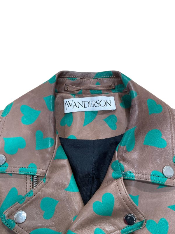 JW ANDERSON(J.W.ANDERSON) Leather Jkt 38 Leather BRW All Over Print JK28MS18 HEARTS Online